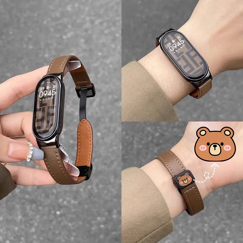 CHUANGYIDA Xiaomi Compatibility Watch Band 145~210mm Genuine Leather Material-1