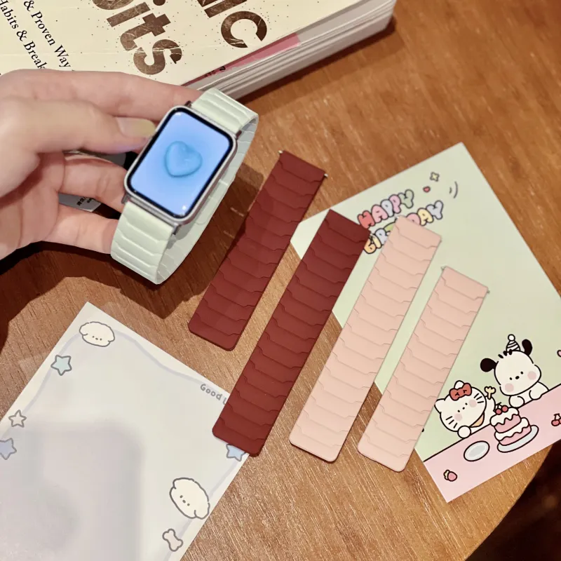 CHUANGYIDA Watch Band Xiaomi Red Beige Compatibility 135 200mm Silicone Material-5