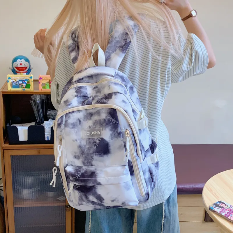 WXRX Nylon Fabric Backpack Women's Multicolor-23