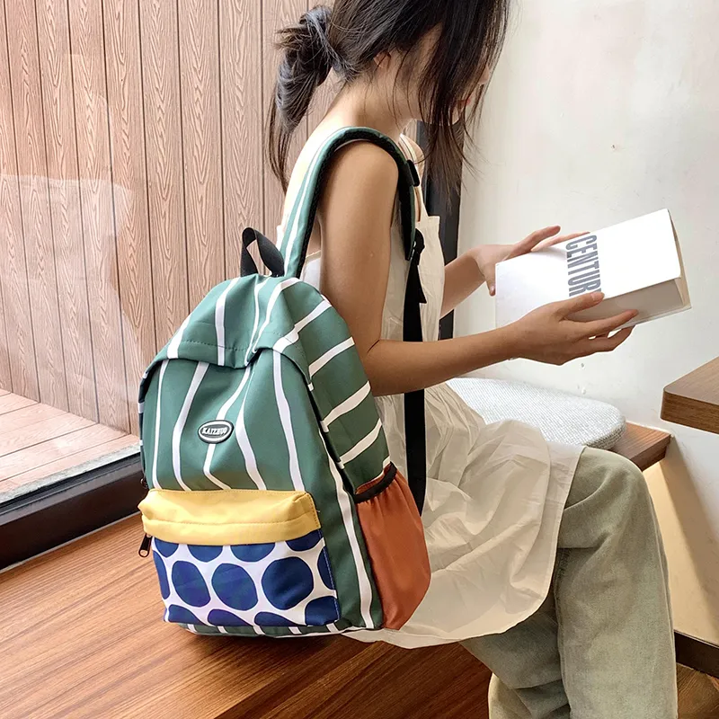 WXRX Nylon Backpack Women's Green/Khaki-4