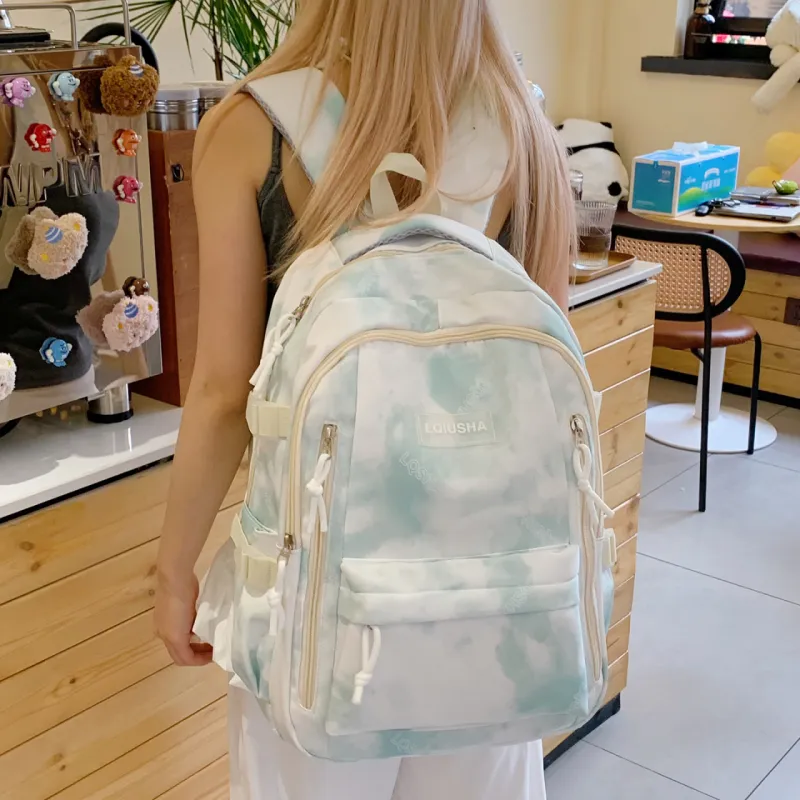 WXRX Nylon Fabric Backpack Women's Multicolor-9