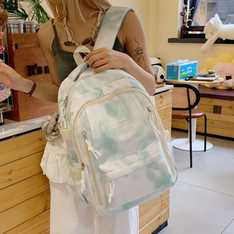 WXRX Nylon Fabric Backpack Women's Multicolor-7