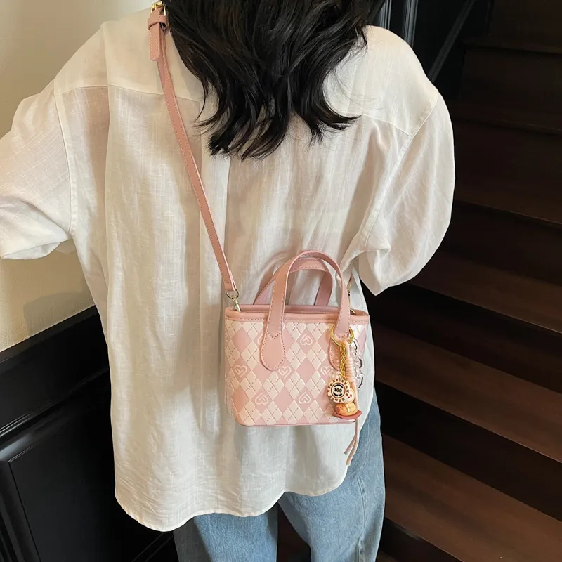 WXRX PU Bucket Bag, One Shoulder Handbag Women's Multicolor-4