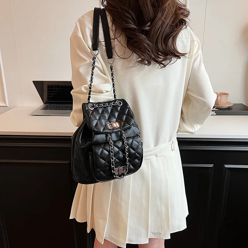 WXRX PU Backpack Women's Silver/Pearl White/Black-13
