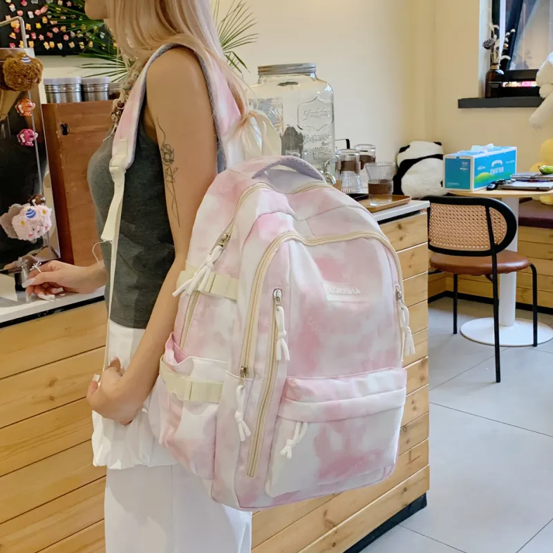 WXRX Nylon Fabric Backpack Women's Multicolor-1
