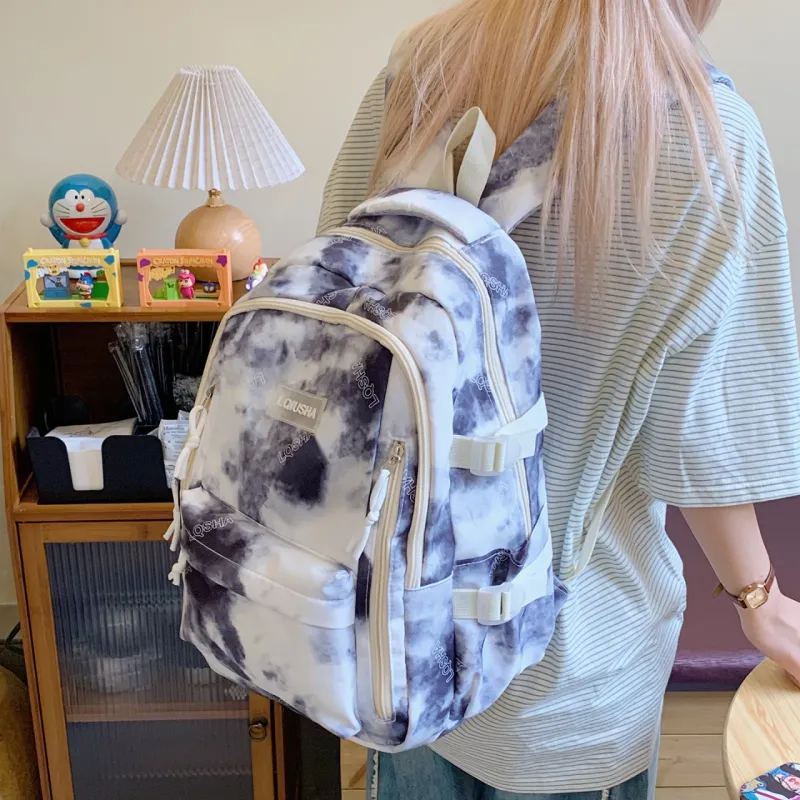 WXRX Nylon Fabric Backpack Women's Multicolor-22