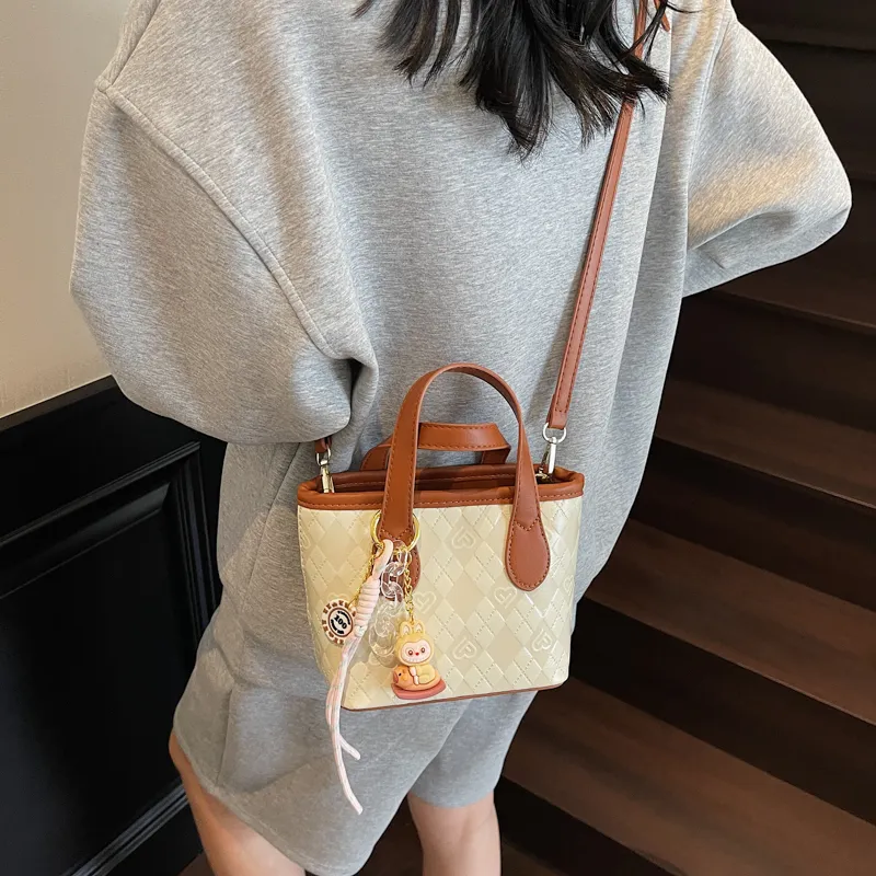 WXRX PU Bucket Bag, One Shoulder Handbag Women's Multicolor-11