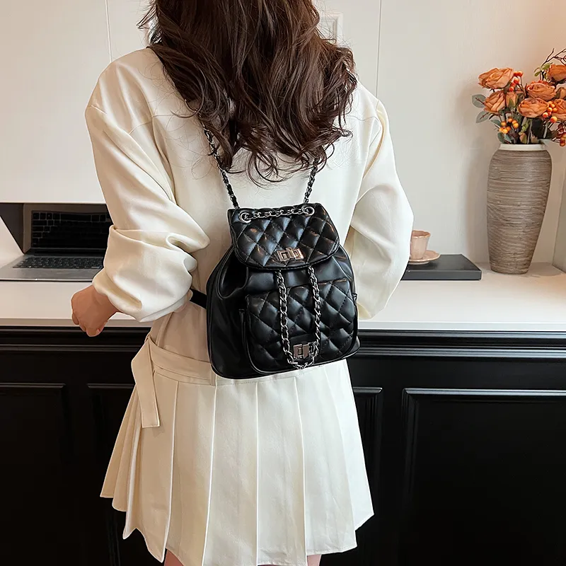 WXRX PU Backpack Women's Silver/Pearl White/Black-16