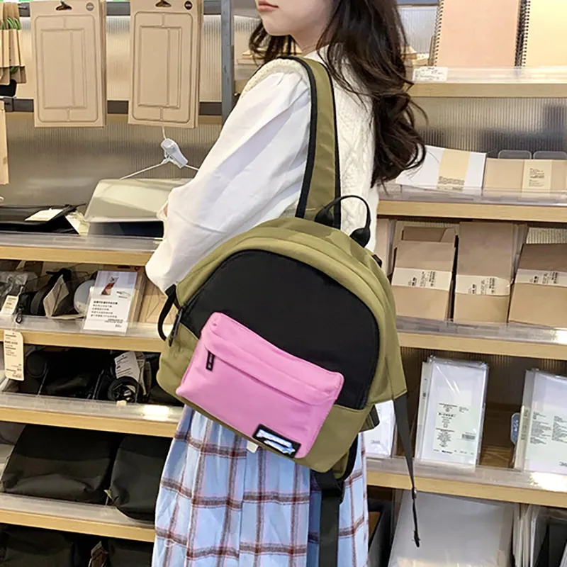WXRX Nylon Backpack Women's Black/Khaki-5