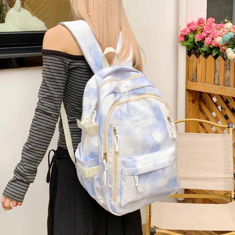 WXRX Nylon Fabric Backpack Women's Multicolor-15