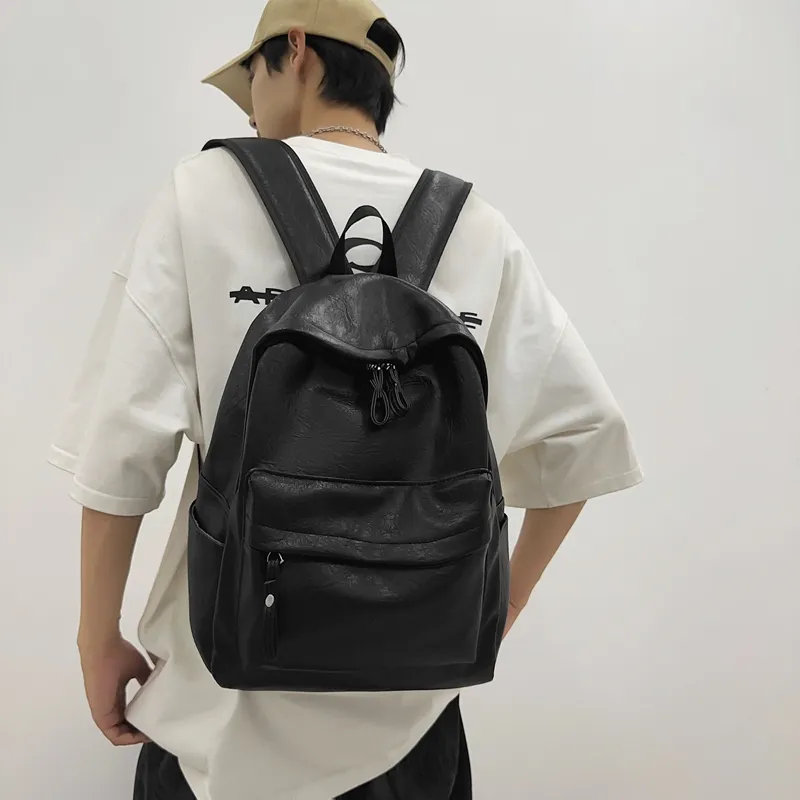 WXRX PU Backpack Unisex Brown/Khaki/Black-15