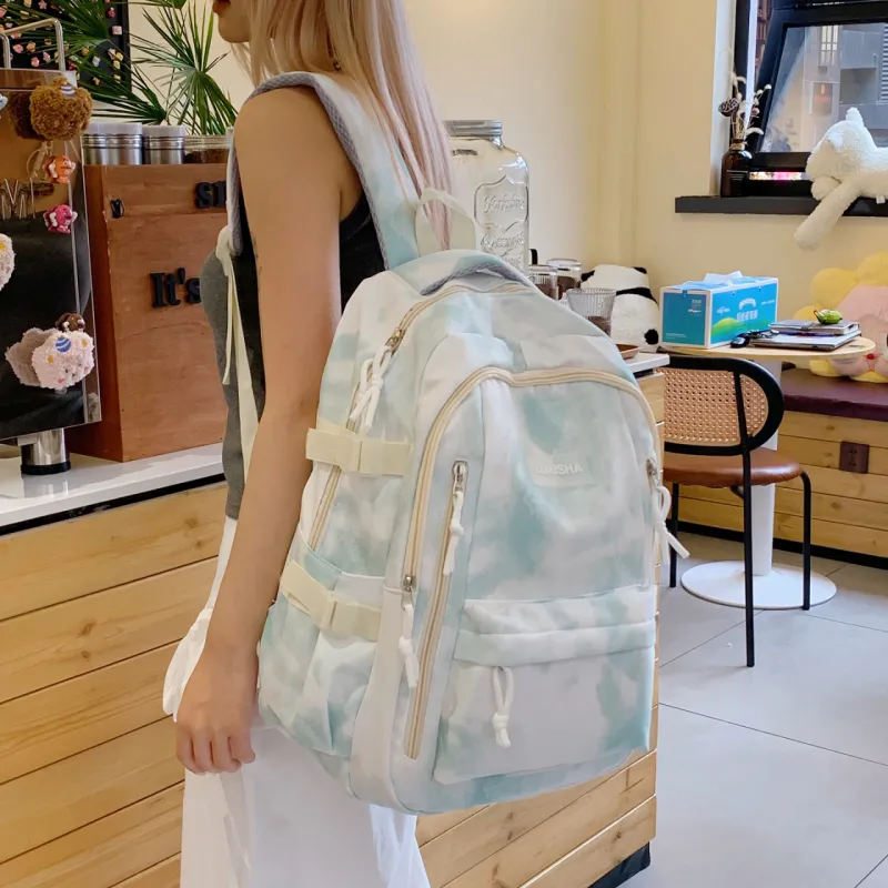 WXRX Nylon Fabric Backpack Women's Multicolor-8