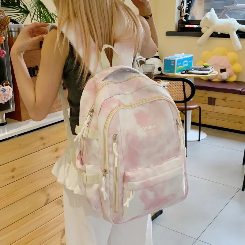 WXRX Nylon Fabric Backpack Women's Multicolor-2