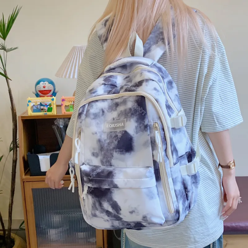 WXRX Nylon Fabric Backpack Women's Multicolor-21