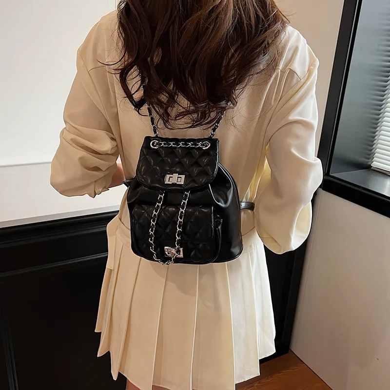 WXRX PU Backpack Women's Silver/Pearl White/Black-14