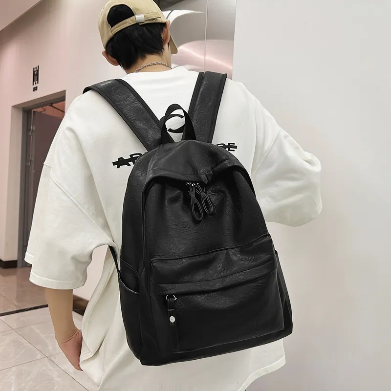 WXRX PU Backpack Unisex Brown/Khaki/Black-13