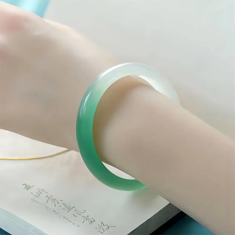 Jade Linmen Chalcedony Jade Bangle, Dingdang Bangle Women's-1