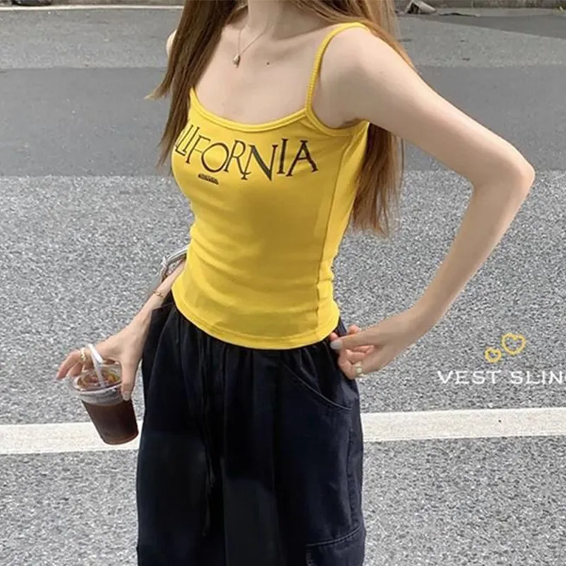 Giyu Tank Tops Women's Yellow-4