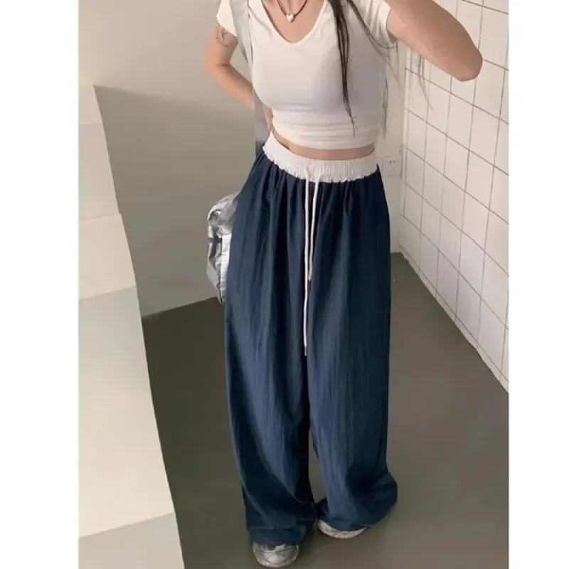 Giyu Casual Pants Women's Blue-2