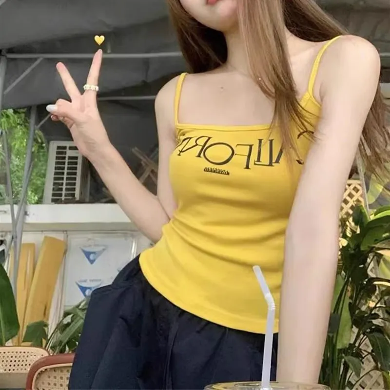 Giyu Tank Tops Women's Yellow-2