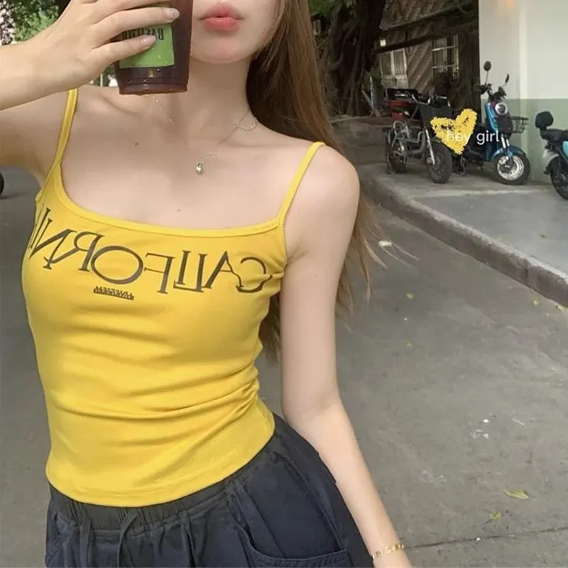 Giyu Tank Tops Women's Yellow-5
