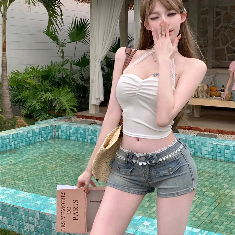 Giyu Denim Shorts Women's Vintage Blue-2