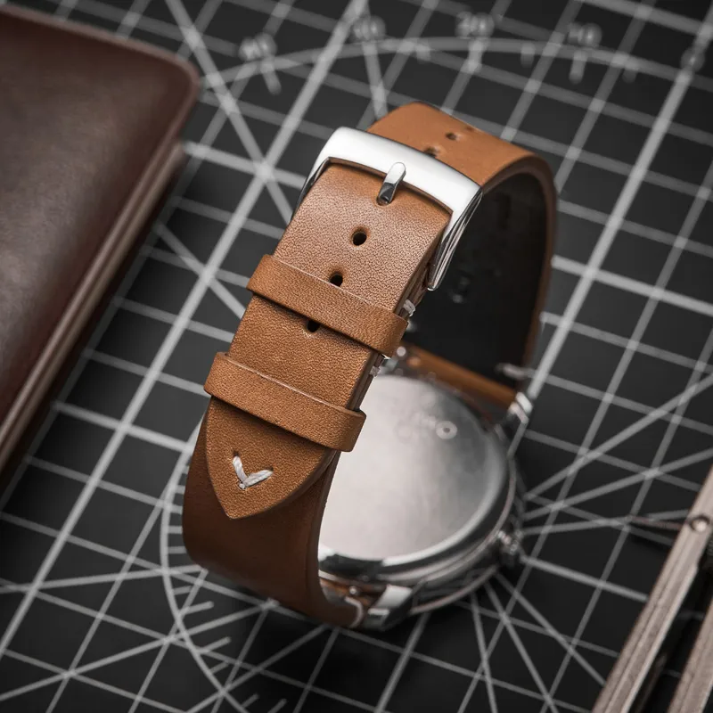 IStrap Omega Compatibility Watch Band 19/20/21mm Cowhide Leather Material-11