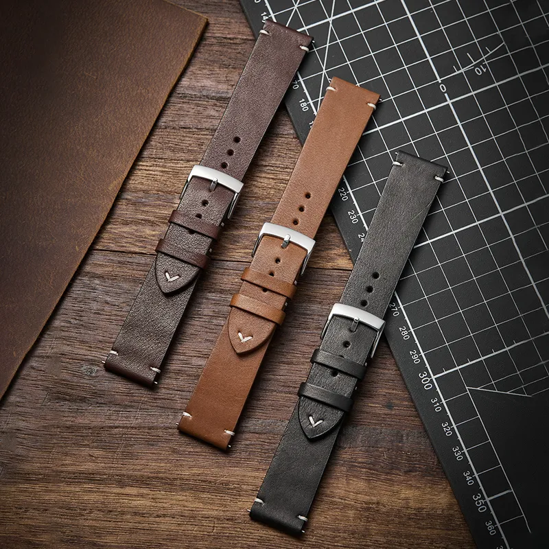 IStrap Omega Compatibility Watch Band 19/20/21mm Cowhide Leather Material-1