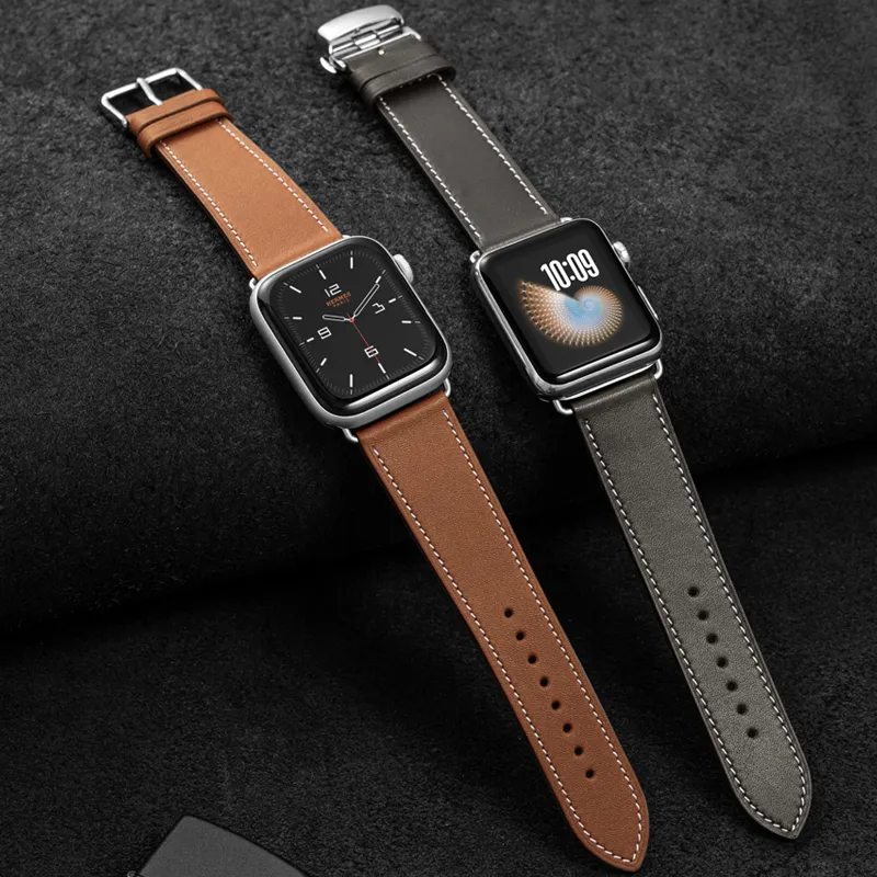 IStrap Apple Compatibility Watch Band 41/42/45/46/49mm Genuine Leather Material-7