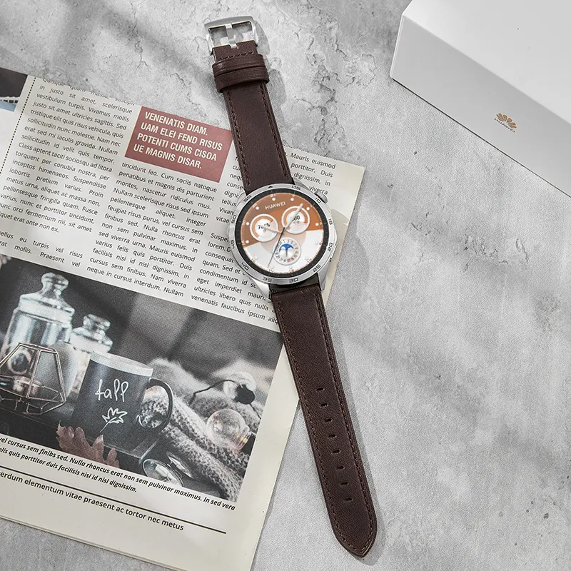IStrap Huawei Compatibility Watch Band 120+80mm Cowhide Leather Material-5