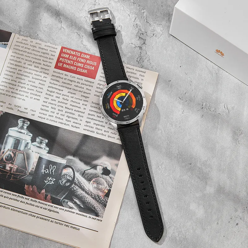 IStrap Huawei Compatibility Watch Band 120+80mm Cowhide Leather Material-1