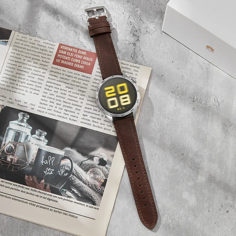 IStrap Huawei Compatibility Watch Band 120+80mm Cowhide Leather Material-10
