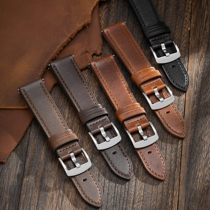 IStrap Huawei Compatibility Watch Band 120+75mm Cowhide Leather Material-9