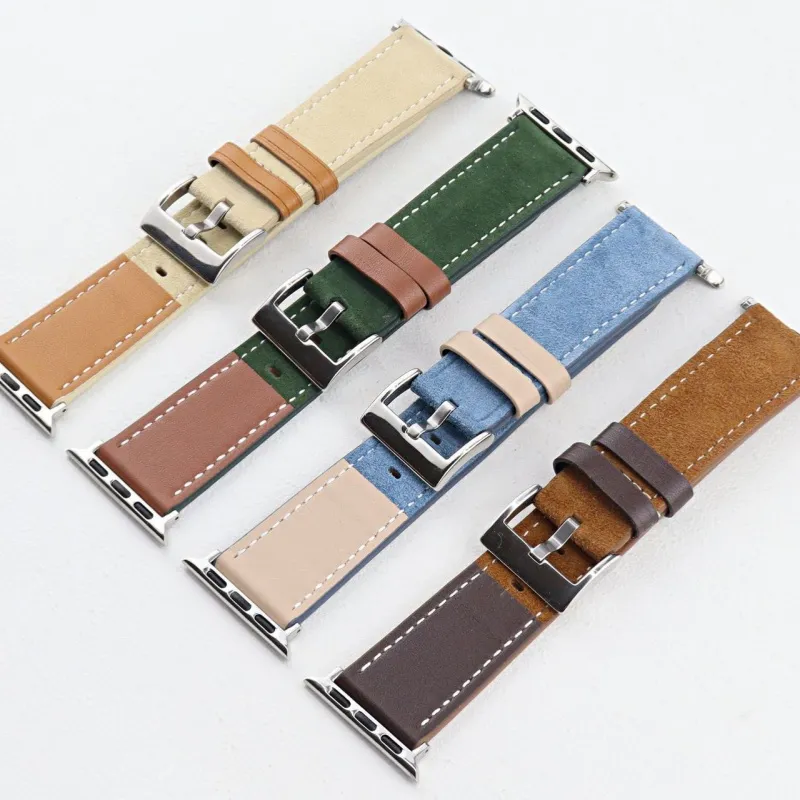 CHRROTA Compatibility Apple/Apple Watch/watch10/987 Multicolor Cashmere Leather Strap Smart Watch Accessories-2
