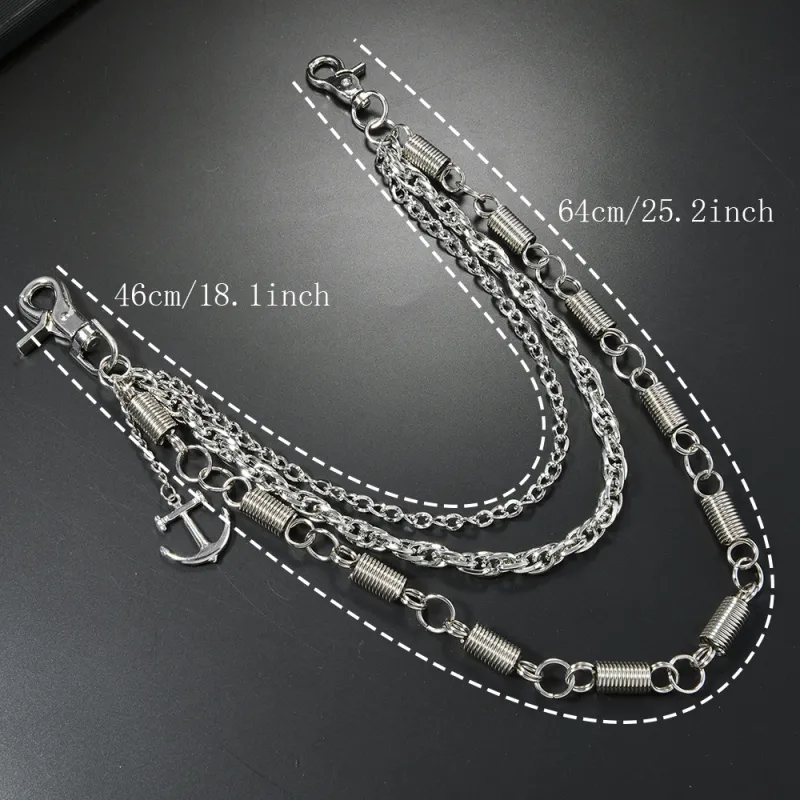 CHRROTA Metal Pants Chains Men's-3