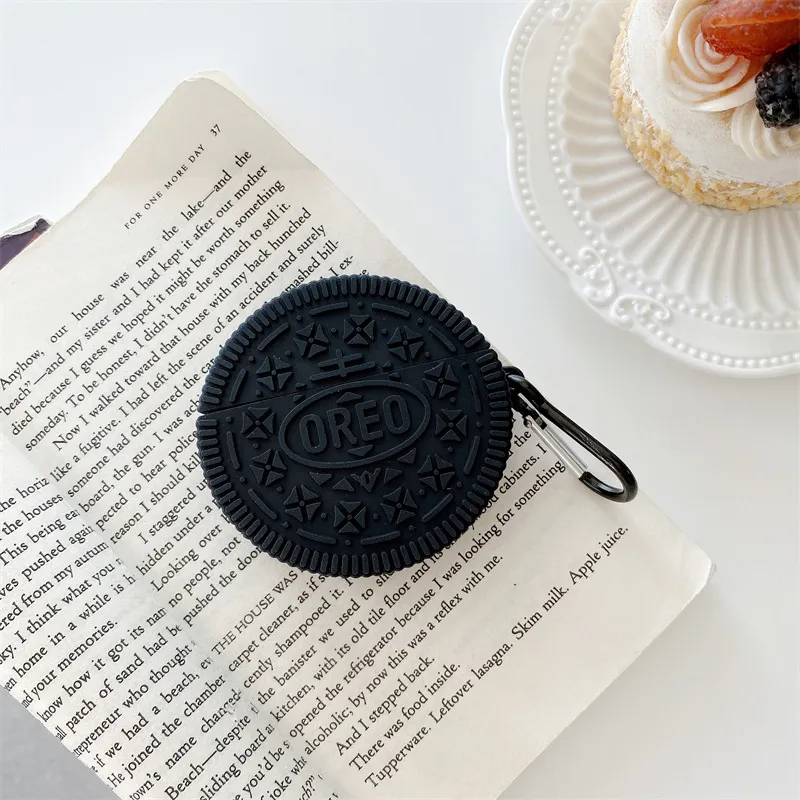 XINGCAIZI Compatible With Beats Studio Buds+ Silicone Black Cookie Protective Cover Headphone Cases-1