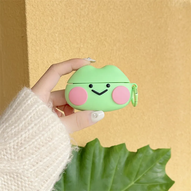 CHRROTA Compatibility With Apple AirPods 4 Silicone 3D Effect Frog Headphone Protective Cover Headphone Cases-1