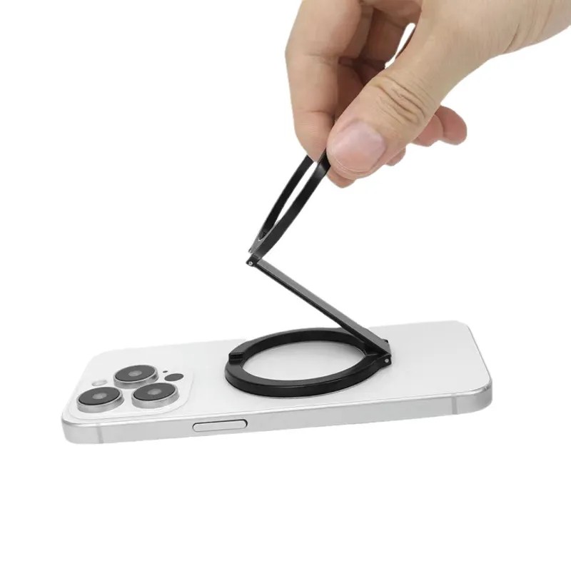 CHRROTA Magnetic Phone Stand Metal Portable Lazy Double Loop Stand For Binge Watching All-1