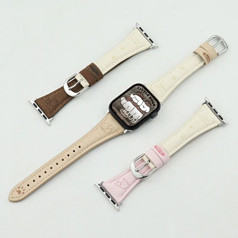 CHRROTA Compatibility S10 Apple Watch Iwatch 10th Gen 9/8/7/6/5/4 Ultra/SE Multicolor Dog Leather Watch Bands-2