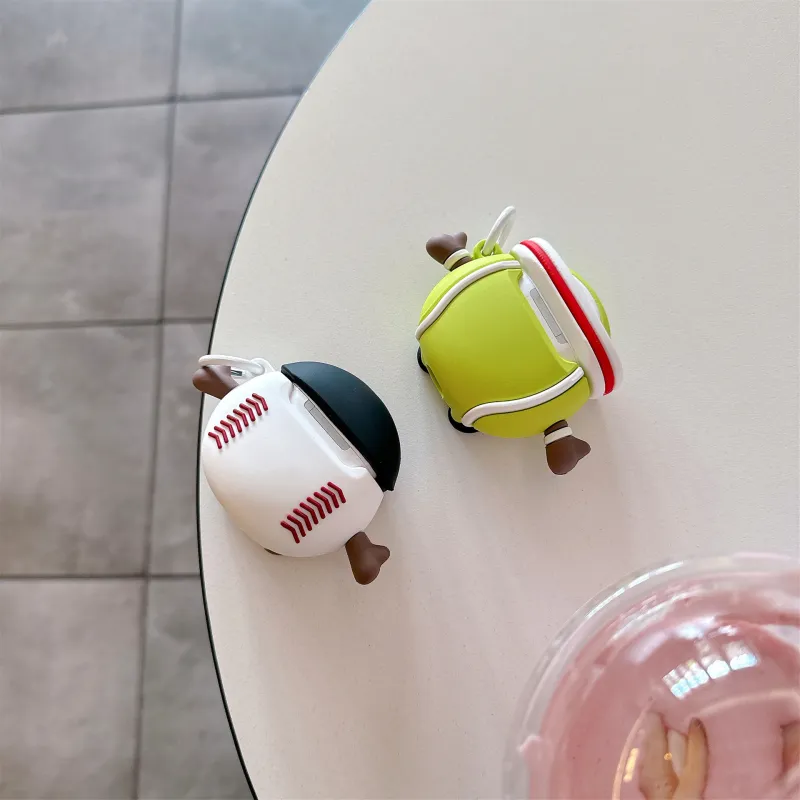 CHRROTA Compatibility With Apple AirPods 4 Silicone Cartoon Black Baseball Cap Headphone Cases-2