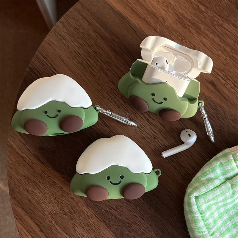 CHRROTA Compatibility With Apple AirPods 4 Silicone Cartoon Matcha Snow Mountains Headphone Cases-1