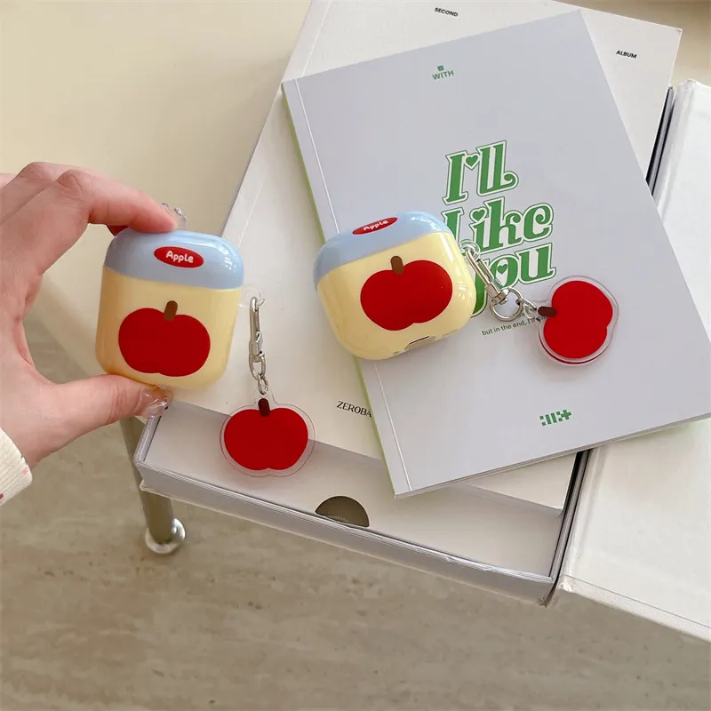 CHRROTA Compatibility With Apple AirPods 4 TPU Color Block Large Apple Headphone Protective Cover Headphone Cases-1