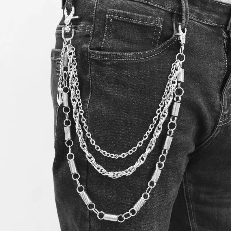 CHRROTA Metal Pants Chains Men's-4
