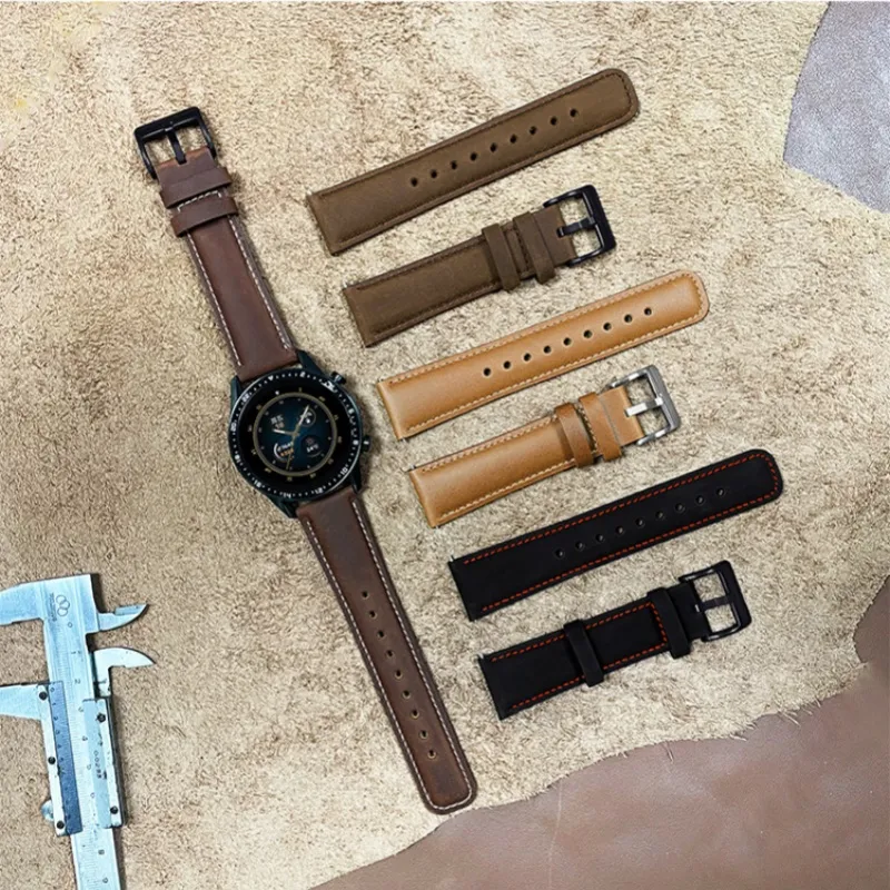 CHRROTA Huawei GT3/GT4/GT5 All Compatibility Watch Band 20/22MM Genuine Leather Material-8