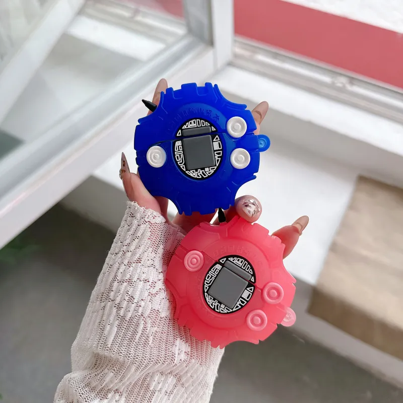 CHRROTA Compatibility With Apple AirPods 4 Silicone Cartoon Mechanical Digivice Headphone Cases-2