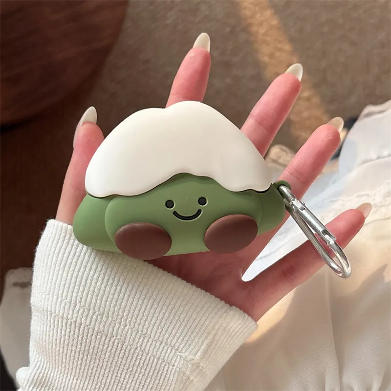 CHRROTA Compatibility With Apple AirPods 4 Silicone Cartoon Matcha Snow Mountains Headphone Cases-2