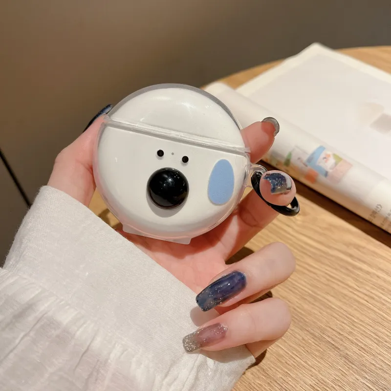 CHRROTA Compatible With Huawei Freebuds 4e Silicone Sweat Proof Puppy Expression Transparent Headphone Case-1