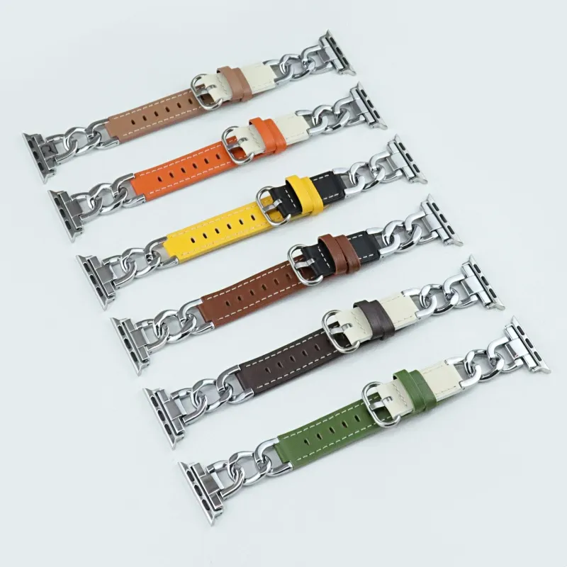 CHRROTA Watch Band Apple Compatibility Leather-2