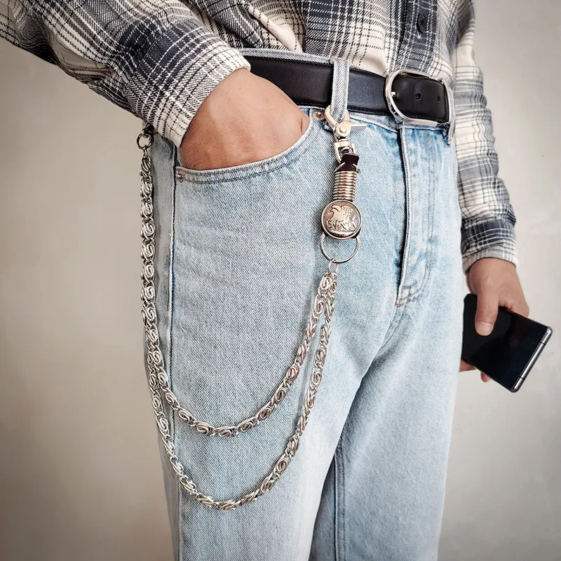 CHRROTA Metal Pants Chains Men's-4