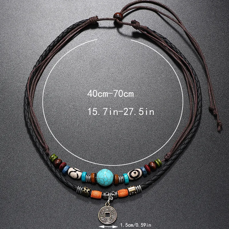 CHRROTA Leather Necklaces Unisex-1